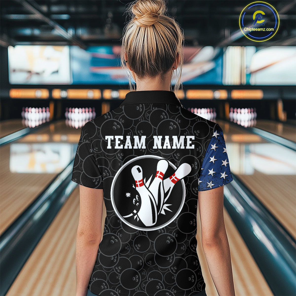 Personalized American Bowling Shirt Quarter-Zip Bowling Jersey Patriotic Bowling Outfit QZT684
