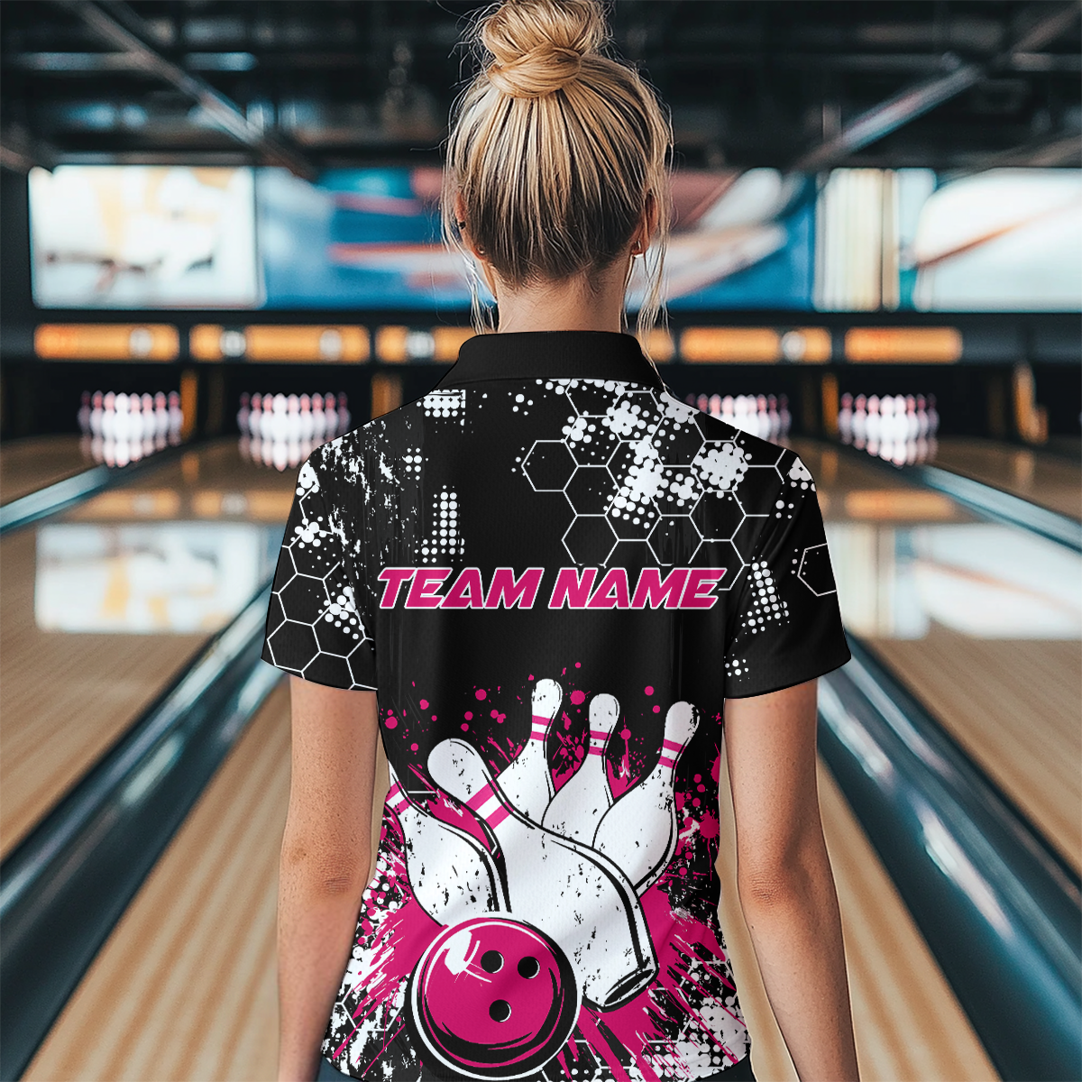 Pink Watercolor Bowling Shirts Men Women Team Custom Bowling Polo & 1/4 Zip Shirt MBL60