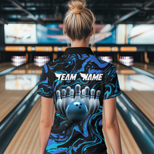 Load image into Gallery viewer, Teal Bowling Custom Women Bowling Shirt Polo &amp; Quarter-Zip Bowling Team Jerseys HNT48