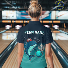 Load image into Gallery viewer, Custom Dolphin Bowling Shirt Summer Bowling Team League Quarter-Zip Bowling Outfit QZT699