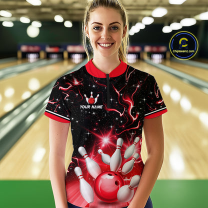 Red Dragon Flaming Bowling Shirt for Men and Women Custom Bowling Jersey for Team MBL87