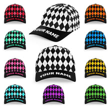 Load image into Gallery viewer, Multicolor argyle pattern custom name golf sun hats, unique golf gifts for golfers NQS9865
