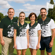 Load image into Gallery viewer, Green White Funny Golf Ball Pattern Womens Golf Polo Shirts Custom Golf Outfits Ladies, Green Golf Tops NHT785