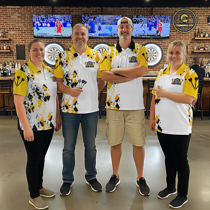 Custom Funny Beer Dart Shirt Argyle Dart Team Jersey for Men Dartboard Polo & Quarter-Zip Shirts DHT14