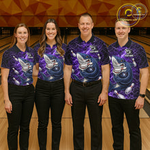 Load image into Gallery viewer, Purple Lightning Thunder Angry Shark Bowling shirts For Men Custom Shark Bowling Team Jerseys NQS11757