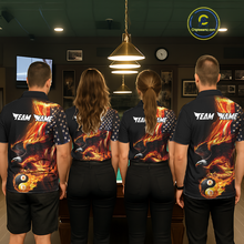 Load image into Gallery viewer, Custom US Eagle 8 9 Ball Billiard Yin Yang Shirts for Men Billiard Team Shirts Billiard League Polo &amp; 1/4 Zip NNT90