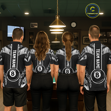 Load image into Gallery viewer, Custom 8 Ball Tribal Pattern Billiard Shirts for Women Billiard Team Shirts Billiard League Polo &amp; 1/4 Zip NNT95