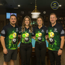 Load image into Gallery viewer, Funny Shamrock Pool 9 Ball &amp; 8 Ball Women's Billiard Team Shirt Custom Patrick Day Billiard Attire NYN2473