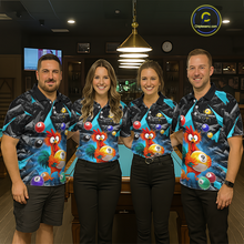 Load image into Gallery viewer, Custom Funny Turquoise Chicken 9 Ball Pool Billiard Shirt for Men Polo &amp; 1/4 Zip, Billiard Team Jerseys NNT157
