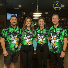 Load image into Gallery viewer, Custom Green Funny Duck Billiard Shirt for Women Billiard Team Jersey League 8 Ball Pool Shirts NNT171