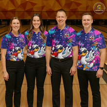 Load image into Gallery viewer, Custom Graffiti Funny Duck Bowling Jersey for Women Bowling League Bowling Team Shirts Polo &amp; 1/4 Zip HN234