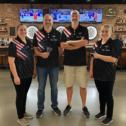 Custom US Flag Eagle Darts Shirt for Women Darts Team Jerseys Dart Tournament Polo & 1/4 Zip NNT111