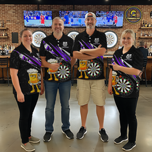 Load image into Gallery viewer, Custom Purple Funny Beer Dart Shirts for Men Darts Team Jerseys Dart Tournament Polo &amp; 1/4 Zip NNT139