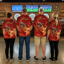 Load image into Gallery viewer, Fire Flame Tornado Funny Shark Darts Polo Shirt For Men Custom Dart Team League Shirt|Red NYN2657