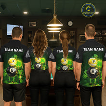 Load image into Gallery viewer, Funny Shamrock Pool 9 Ball &amp; 8 Ball Women's Billiard Team Shirt Custom Patrick Day Billiard Attire NYN2473