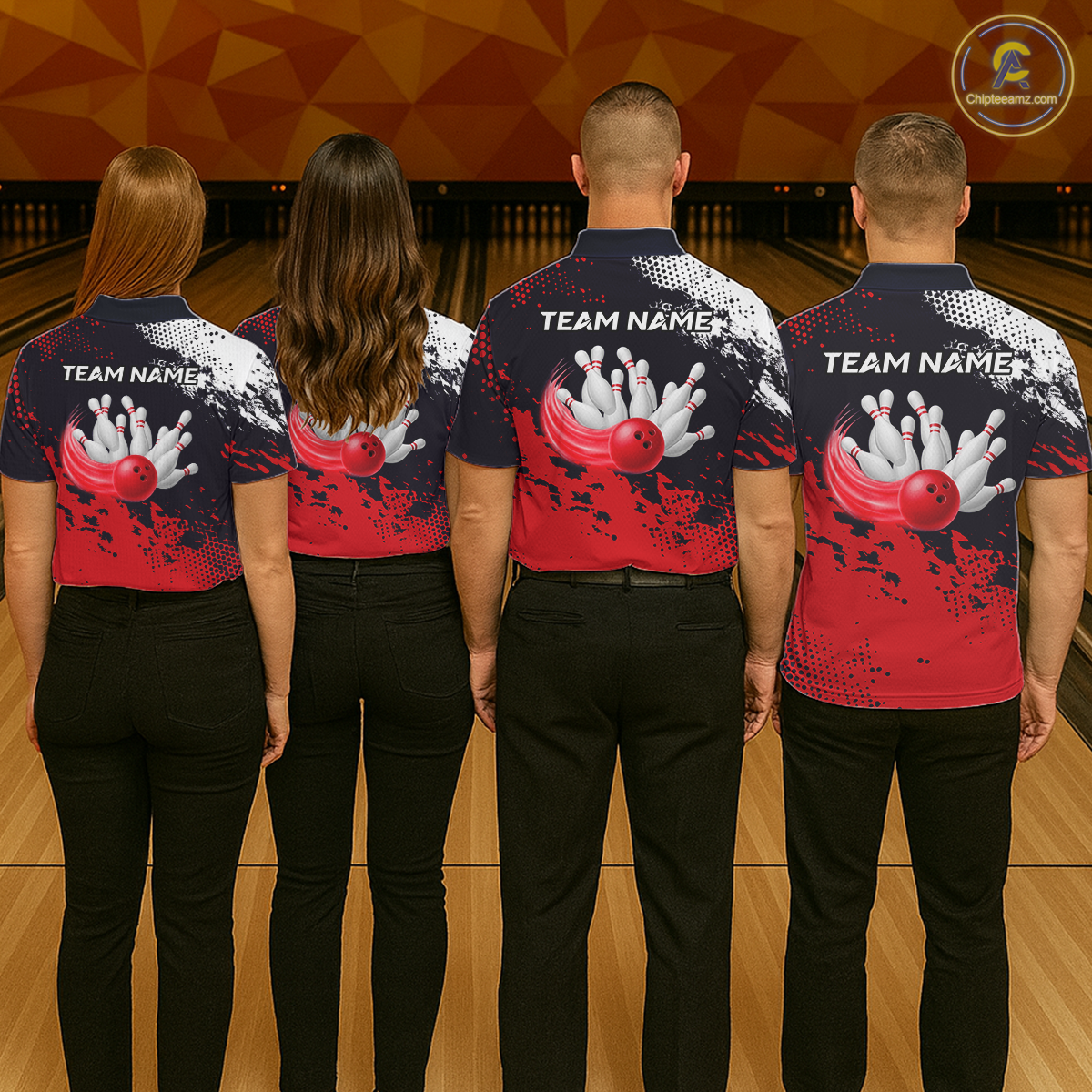 Red Custom Bowling Shirts for Women Men Bowling Jersey Polo&1/4 Zip Shirt for Team MBL224