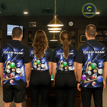 Load image into Gallery viewer, Custom Ball Pool Shirts Blue Billiard Shirt for Men Billiard Team Jersey Billiard League NNT180