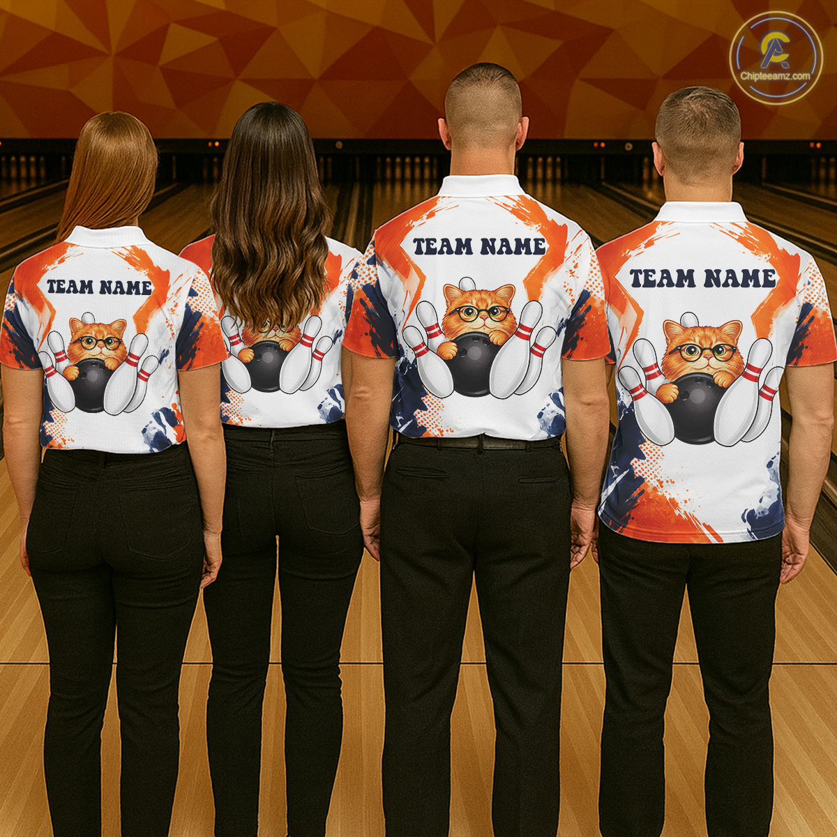 Custom Funny Cat Bowling Jersey for Women Bowling Team Shirts Bowling League Polo & 1/4 Zip HNT186