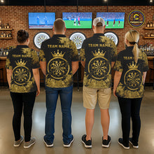 Load image into Gallery viewer, Personalized Grunge Gold Dartboard Men Dart Shirt Custom Name Dart Team Jersey For Darters NYN2968