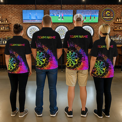 Colorful Splatter Dartboard Grunge Dart Polo Shirts For Women Custom Name For Darters NYN2281