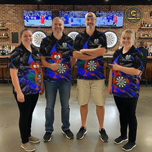 Load image into Gallery viewer, Custom Funny Blue Chicken Dart Shirts For Men Dart Board Gifts Darts Team Jerseys Dart League NNT152