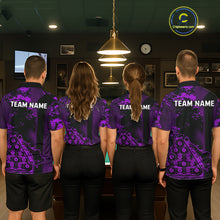 Load image into Gallery viewer, Purple Grunge Human Playing Ball Pool Men Polo &amp; 1/4-Zip Shirt Custom Billiards Ball Jerseys NYN2431