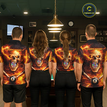 Load image into Gallery viewer, Thunder Red Skull Billiard 8 Ball &amp; Sticks Billiard Shirt For Women Personalized Billiard Ball Shirts NYN2655