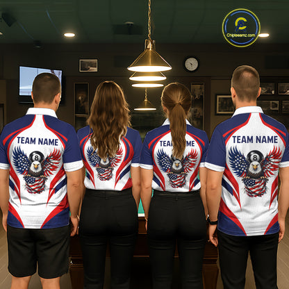 Custom 250 Years Freedom Eagle 8 Ball Pool Billiard Shirt For Women Patriotic Billiard Apparel NYN2633
