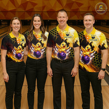 Load image into Gallery viewer, Custom Funny Duck Bowling Team Shirt for Men Yellow Bowling League Jersey Polo &amp; 1/4 Bowling Outfit  QZT958