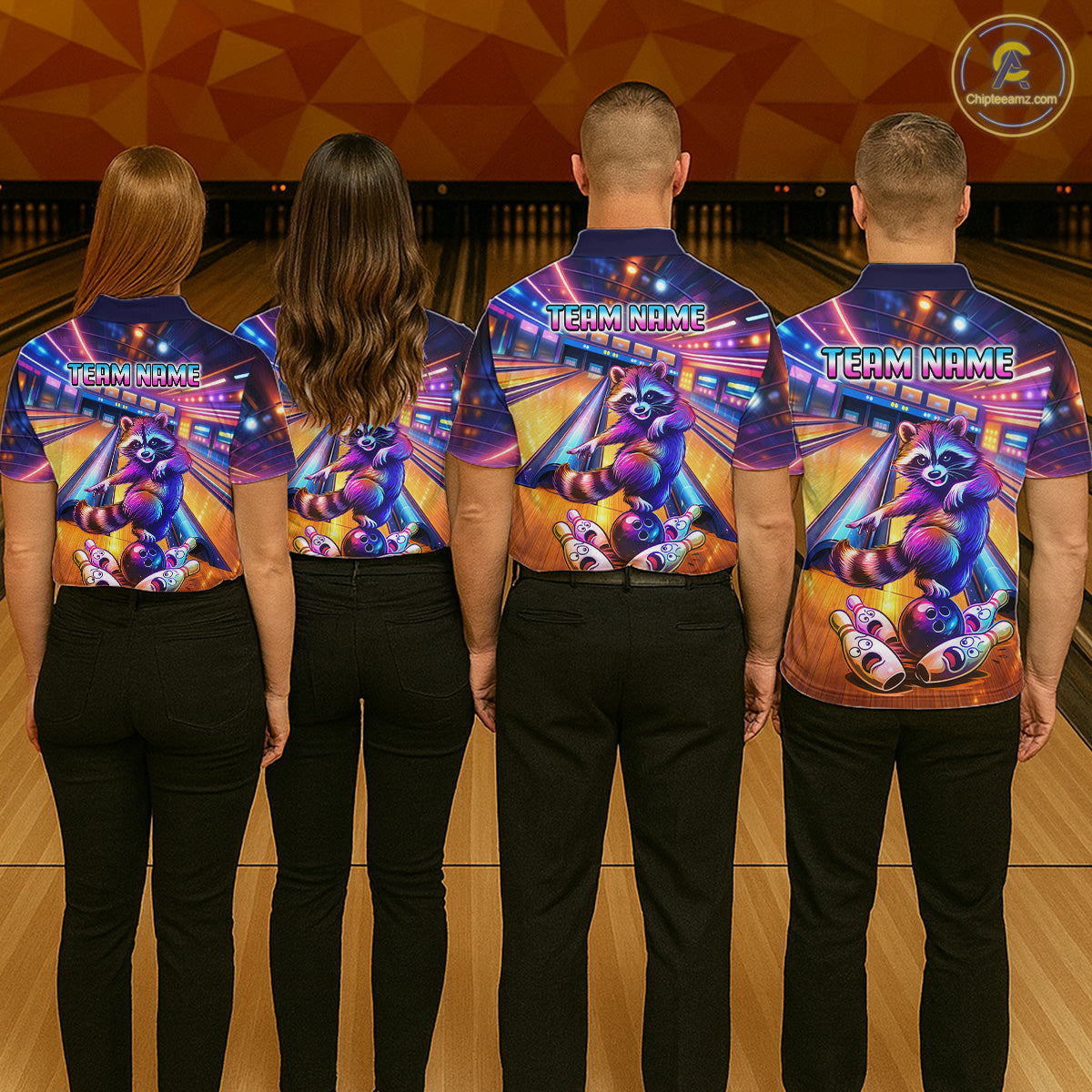 Funny Raccoon Bowling for Women Custom Bowling League Jersey Polo & 1/4-Zip Bowling Outfit QZT903