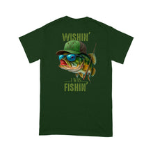 Load image into Gallery viewer, Funny Fishing Shirt Wishin&#39; I Was Fishin Custom Name funny Bass fishing T-Shirt D03 NQS9898