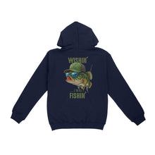 Load image into Gallery viewer, Funny Fishing Shirt Wishin&#39; I Was Fishin Custom Name funny Bass fishing Hoodie D03 NQS9898