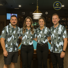 Load image into Gallery viewer, Custom Green Camo 8 Ball Billiard Shirts for Women Billiard League Billiard Team Shirts NNT106
