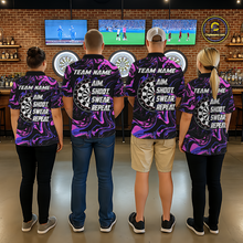 Load image into Gallery viewer, Pink-Purple Pattern Aim Shoot Swear Repeat Darts Team Jerseys Dart Shirts For Women NNT168