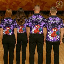 Load image into Gallery viewer, Purple Funny Chicken Bowling Jersey for Men Bowling League Bowling Team Shirts Polo &amp; 1/4 Zip HN232