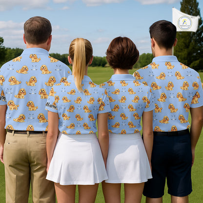 Funny Cocker Spaniel Mens Golf Polo Shirt Custom Blue Pattern Team Mens Golf Tops, Dog Lover Gift Nhn0210