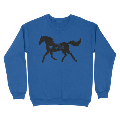 Customized name horse gifts for girls, Gift For Horse Owner, Horse Trainer Gift, Horse Lover Gift, Cowgirl, Riding Tee D06 NQS2682 - Standard Crew Neck Sweatshirt