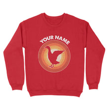 Load image into Gallery viewer, Goose Retro Vintage Sunset Custom Name Shirt, Goose Hunting Shirt, Personalized Gift for Goose Bird Lover Standard Sweatshirt FSD2347D08