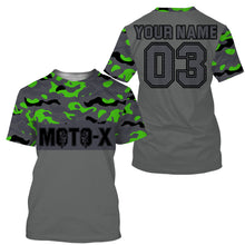 Load image into Gallery viewer, Green youth Motocross jersey for boys girls custom UPF30+ MX camo racing off-road motorcycle shirt PDT76