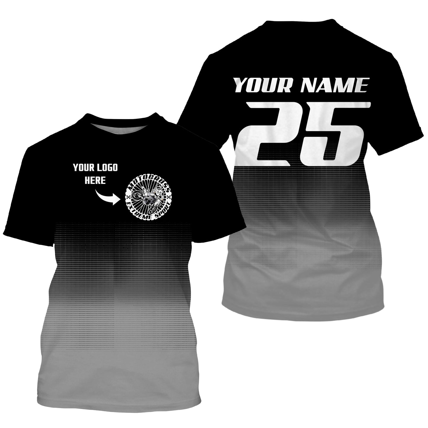 Custom logo motorcycle racing jersey UPF30+ adult kid black motocross off-Road dirtbike riders NMS1017