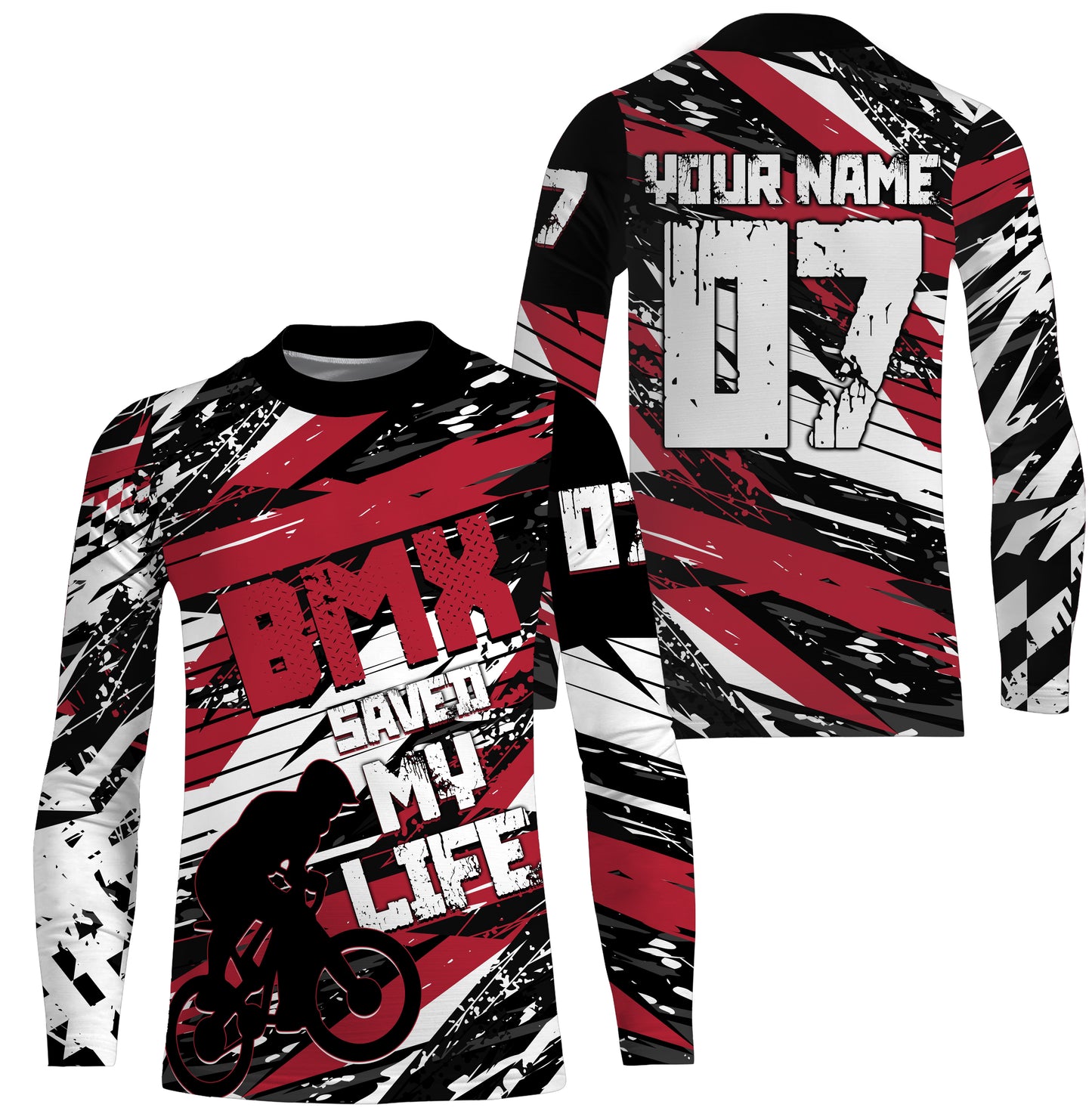 BMX Life Red BMX jerseys UPF30+ Off-road bike shirt Cycling gear Adult kid BMX bicycle clothes| SLC84