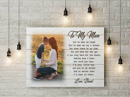 Personalized Mom Canvas- Son & Mother Custom Canvas Mother's Day Gift, I Love You Mom Birthday Christmas N2461