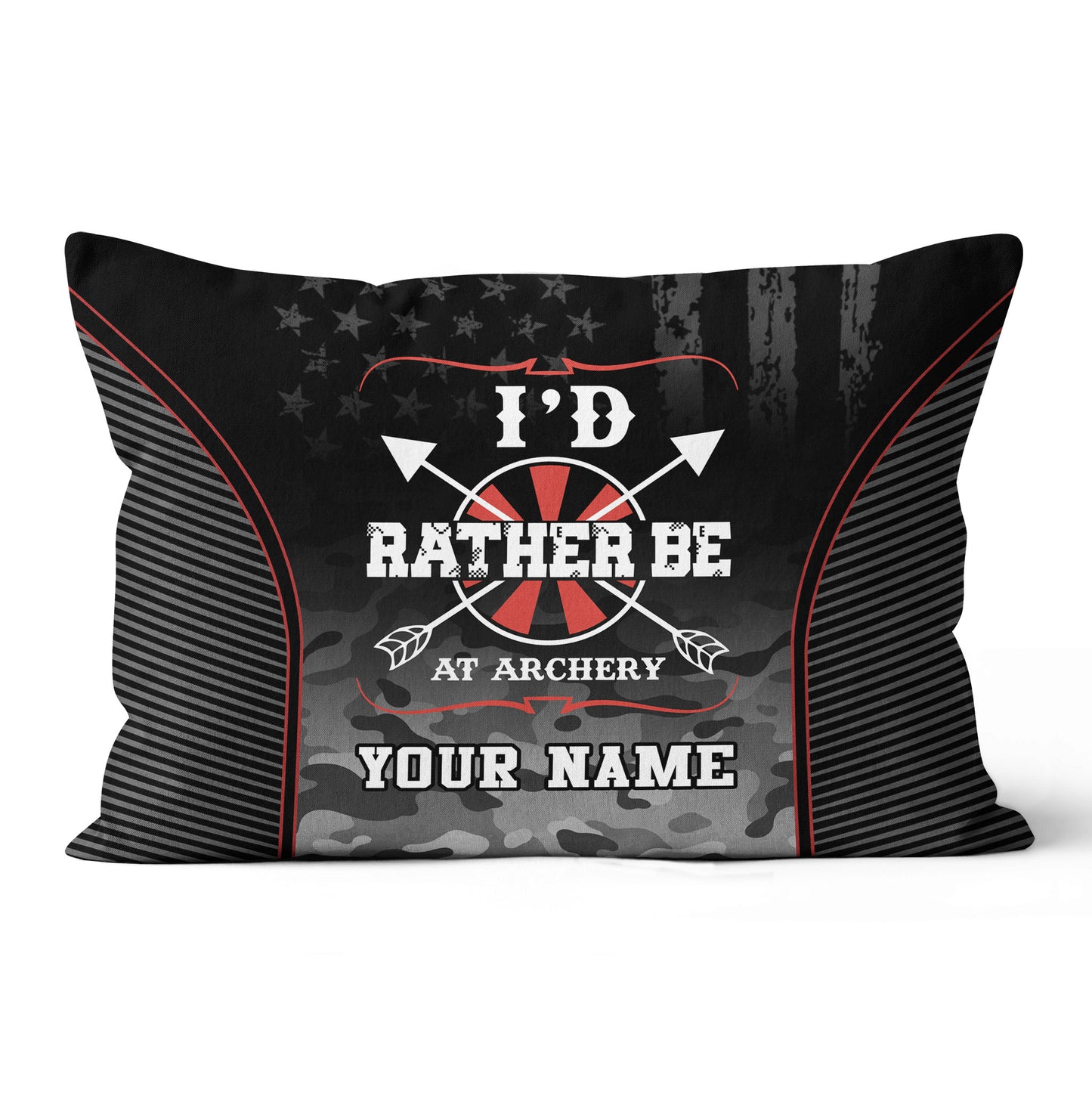 Personalized Camouflage US Flag Archery Pillow Custom Archery Gift Ideas VHM0868