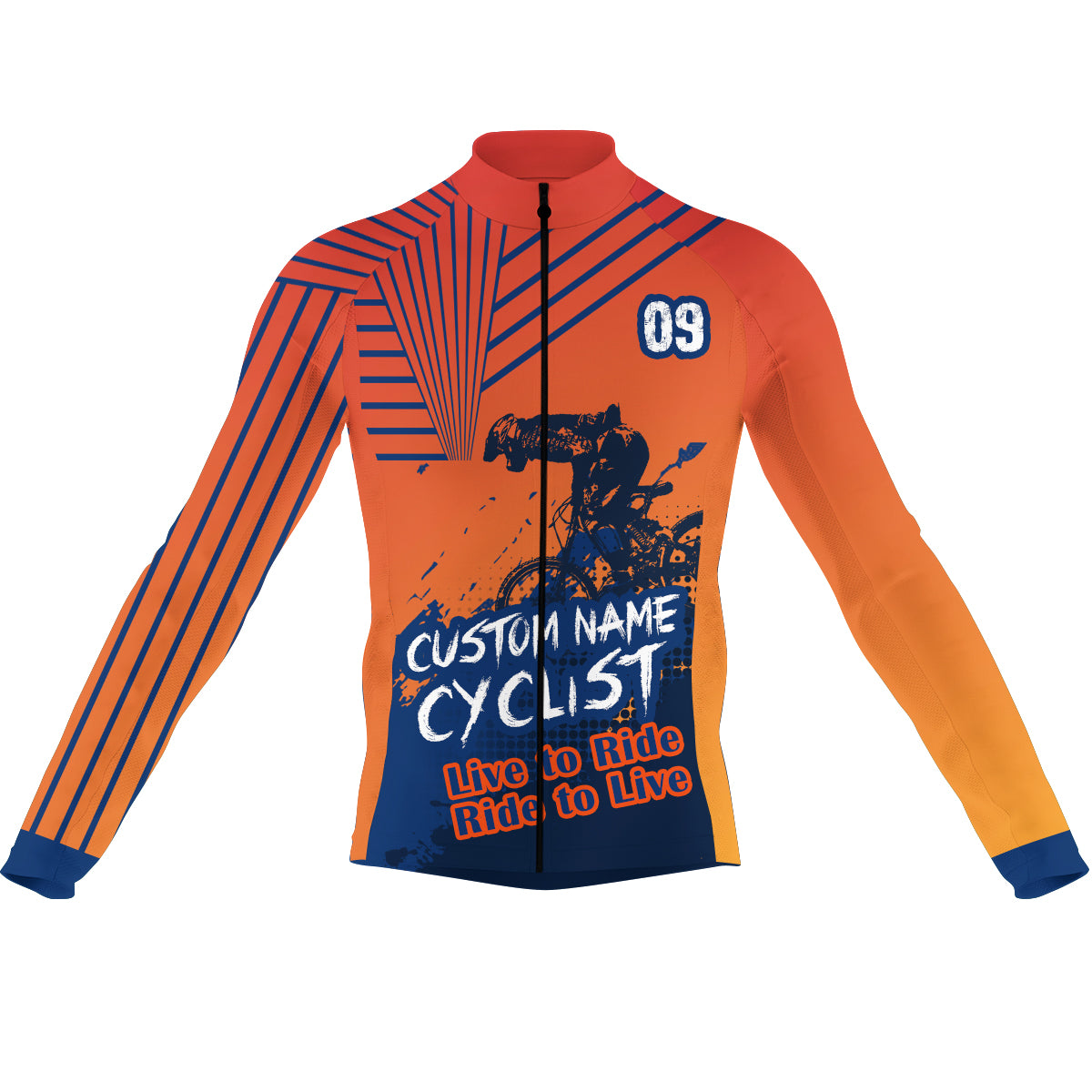Live to ride Custom mens cycling jersey UPF50+ Road biking tops Bicycle clothes with 3 pockets| SLC05