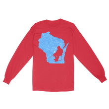 Load image into Gallery viewer, Wisconsin Ice Fishing Shirts, Winter Fishing Wisconsin State Love Fishing Long Sleeve - FSD2920 D06