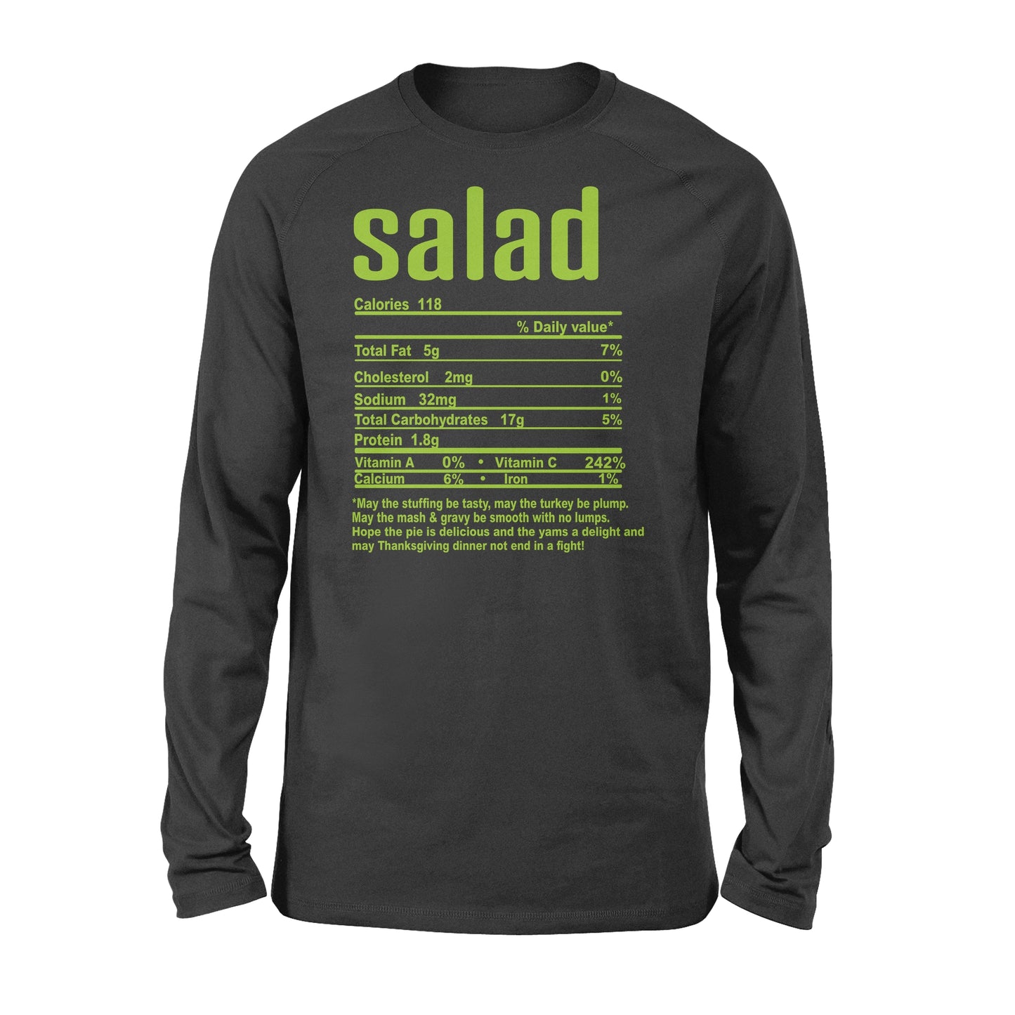 Salad nutritional facts happy thanksgiving funny shirts - Standard Long Sleeve