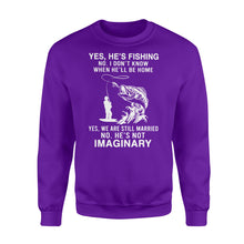 Load image into Gallery viewer, Funny fishing shirt, Yes he's fishing. He's not imaginary D02 NQS1370 - Standard Crew Neck Sweatshirt