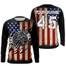 Load image into Gallery viewer, Extreme Motocross personalized jersey UPF30+ US flag Patriotic motorcycle long sleeves dirt bike NMS1060