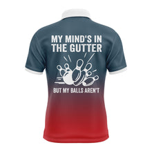 Load image into Gallery viewer, Funny Men Polo Bowling Shirt Personalized My Mind's in The Gutter Bowlers Jersey Short Sleeves NBP27