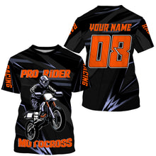 Load image into Gallery viewer, Black MX racing jersey UPF30+ dirt bike Motocross custom kid adult rider off-road motorcycle shirt PDT195